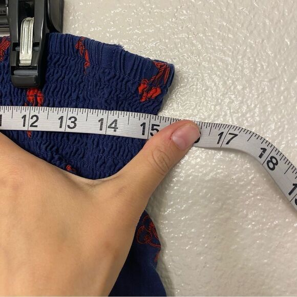 Torrid Flowy Smocked pull on Shorts navy blue red cherry print lyocell blend 2X - Picture 10 of 13